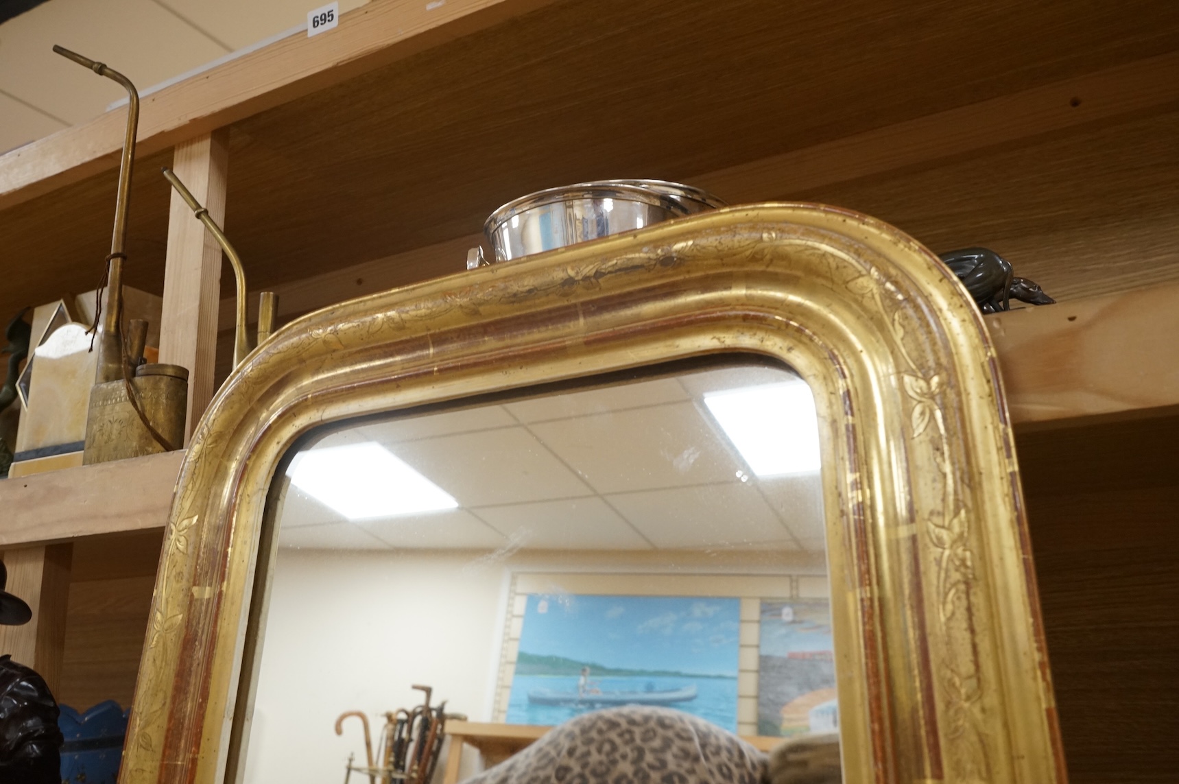 A Louis Philippe giltwood wall mirror, 54 x 42cm